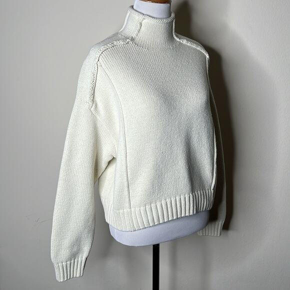 Zara Ecru Mock Neck Sweater - Picture 2 of 6